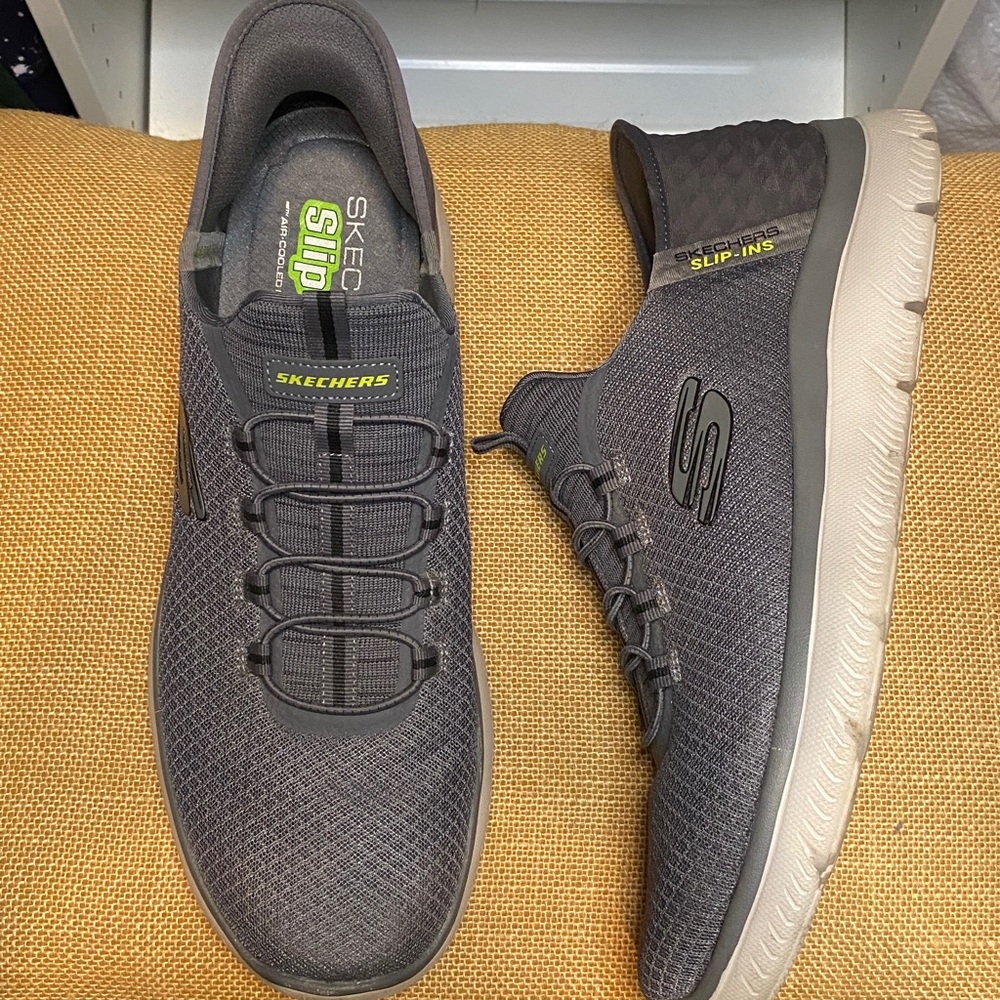 Skechers Charcoal grey Slip-Ins Hands Free slip on shoes